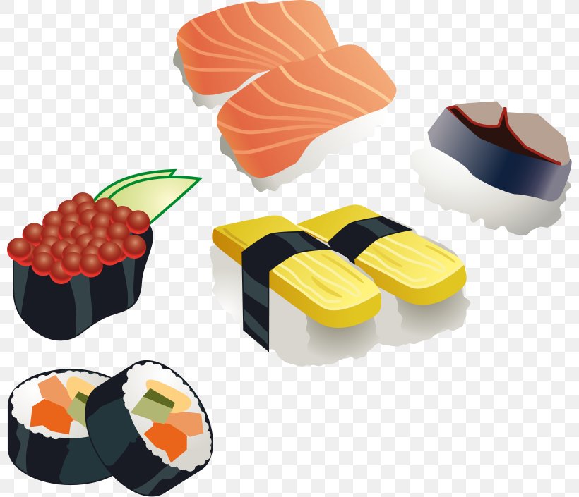 Sushi Japanese Cuisine Sashimi Bento Clip Art, PNG, 800x705px, Sushi, Asian Food, Bento, Cuisine, Fish Download Free