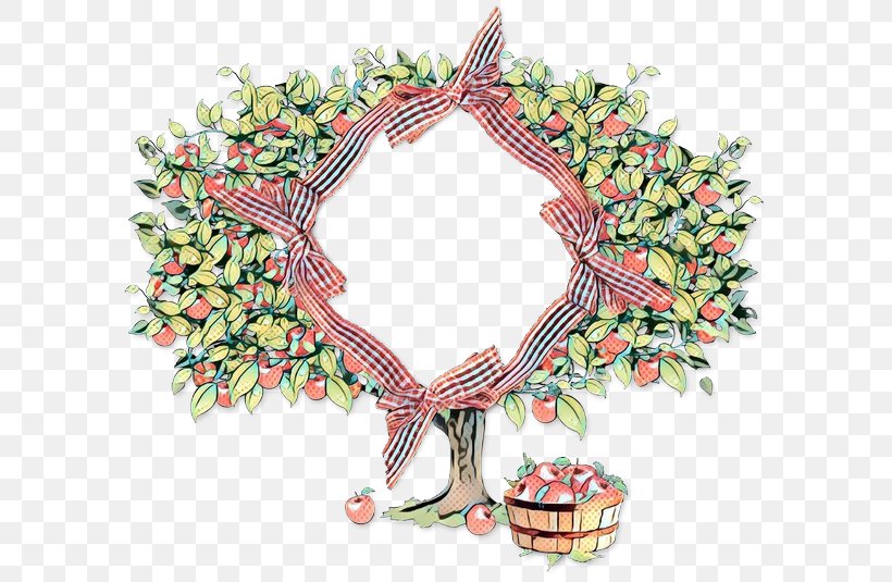 Christmas Wreath Drawing, PNG, 600x535px, Pop Art, Apple, Barrel, Cartoon, Christmas Decoration Download Free