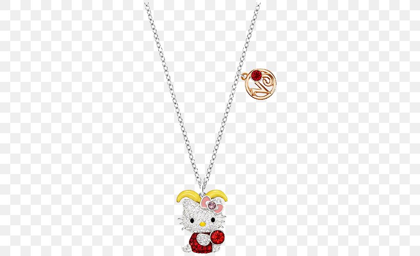 Hello Kitty Swarovski AG Earring Luxury Goods Necklace, PNG, 600x500px, Hello Kitty, Body Jewelry, Bracelet, Colored Gold, Earring Download Free