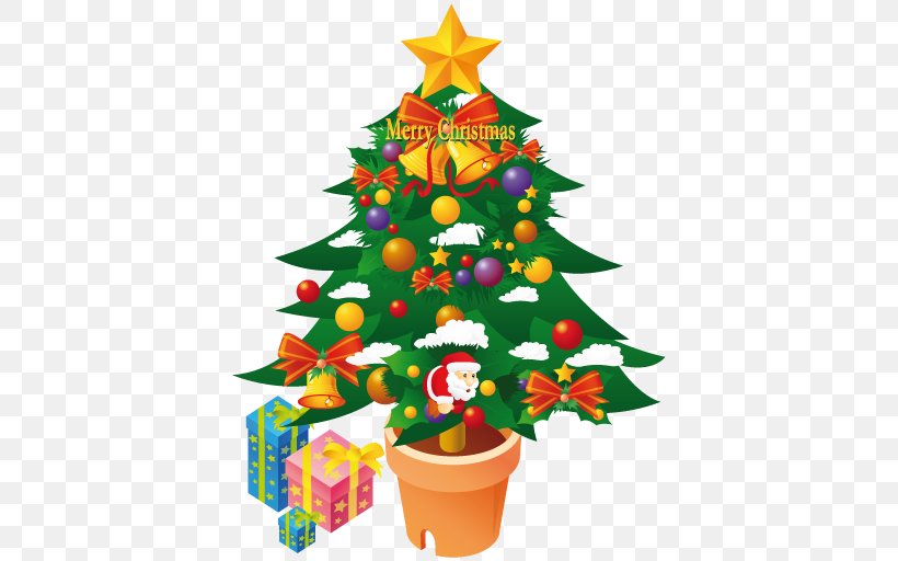 Fir Evergreen Christmas Decoration Pine Family Flowerpot, PNG, 512x512px, Santa Claus, Christmas, Christmas Decoration, Christmas Ornament, Christmas Tree Download Free