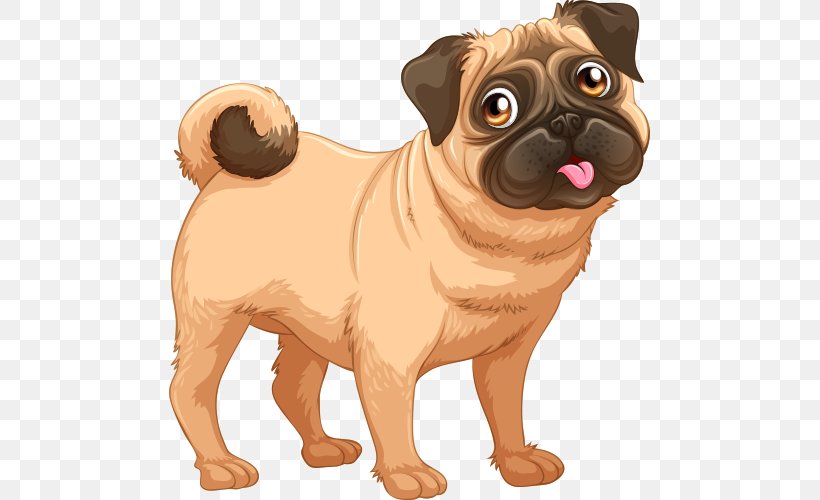 Pug Puppy Shar Pei Vector Graphics Stock Illustration, PNG, 500x500px, Pug, Carnivoran, Cartoon, Companion Dog, Dog Download Free