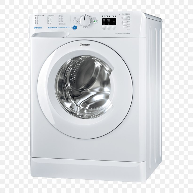Washing Machines Indesit Co. Hotpoint Combo Washer Dryer, PNG, 1000x1000px, Washing Machines, Clothes Dryer, Combo Washer Dryer, European Union Energy Label, Home Appliance Download Free