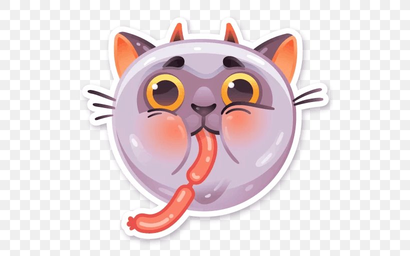 Whiskers Cat Sticker Telegram VKontakte, PNG, 512x512px, 2017, 2018, Whiskers, Carnivoran, Cat Download Free
