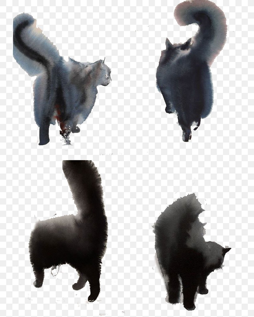 Shake Cats Kitten Watercolor Painting, PNG, 736x1023px, Cat, Art, Artist, Black Cat, Canvas Download Free