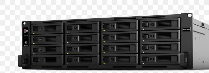 Synology RackStation RS2818RP+ 16-Bay Rackmount NAS For SMB Network Storage Systems Synology Inc. Synology NAS Data Storage, PNG, 1030x360px, 19inch Rack, Network Storage Systems, Data Storage, Data Storage Device, Disk Array Download Free