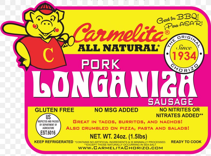 Longaniza Chorizo Pork Recipe Pig, PNG, 1653x1224px, Longaniza, Area, Brand, Breakfast, Chorizo Download Free