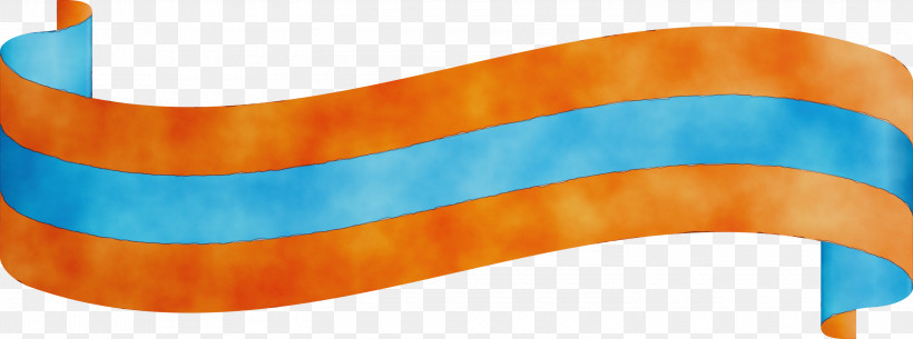 Orange, PNG, 3000x1117px, Ribbon, Orange, Paint, S Ribbon, Watercolor Download Free