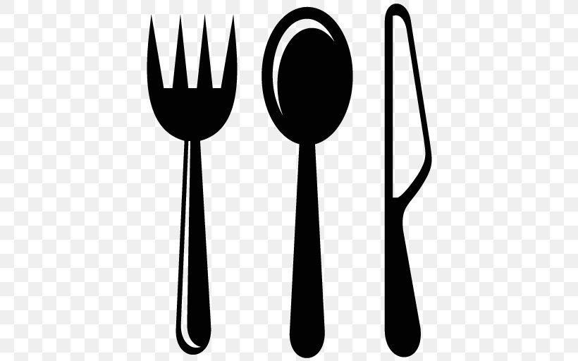 Spoon Plate Fork Breakfast Food, PNG, 512x512px, Spoon, Black And White, Breakfast, Cutlery, Dining Room Download Free