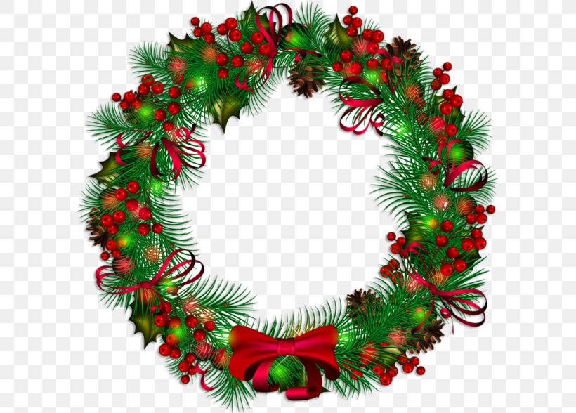 Christmas Wreaths Santa Claus Christmas Day Clip Art, PNG, 600x588px, Christmas Wreaths, Christmas, Christmas Card, Christmas Day, Christmas Decoration Download Free