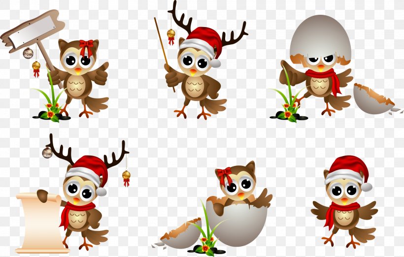 Owl Christmas Drawing Clip Art, PNG, 1936x1234px, Santa Claus, Animal, Cartoon, Christmas, Christmas Card Download Free