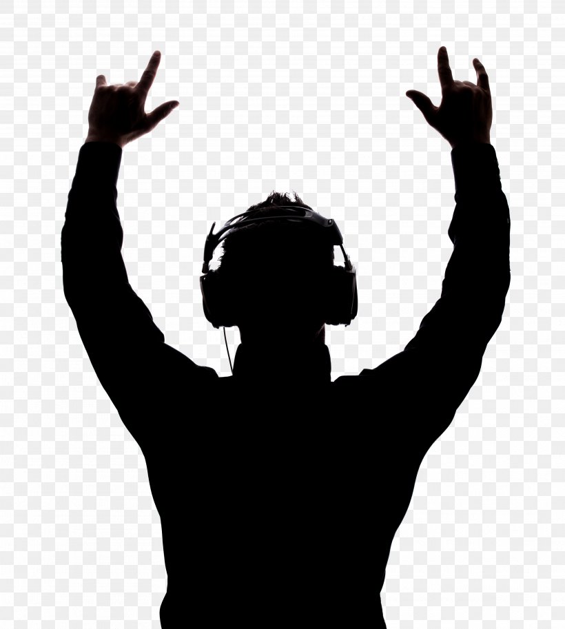 Disc Jockey Stock Photography Silhouette Royalty-free, PNG, 3744x4172px, Disc Jockey, Arm, Art, Blackandwhite, Cheering Download Free