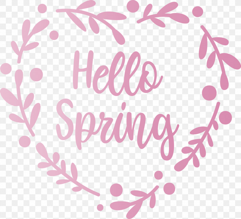 Hello Spring Spring, PNG, 3000x2725px, Hello Spring, Calligraphy, Heart, Love, Magenta Download Free