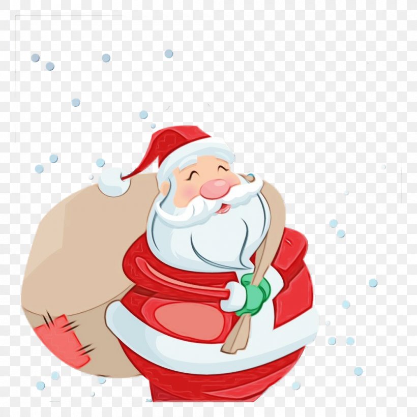 Santa Claus, PNG, 1000x1000px, Watercolor, Cartoon, Christmas, Fictional Character, Paint Download Free