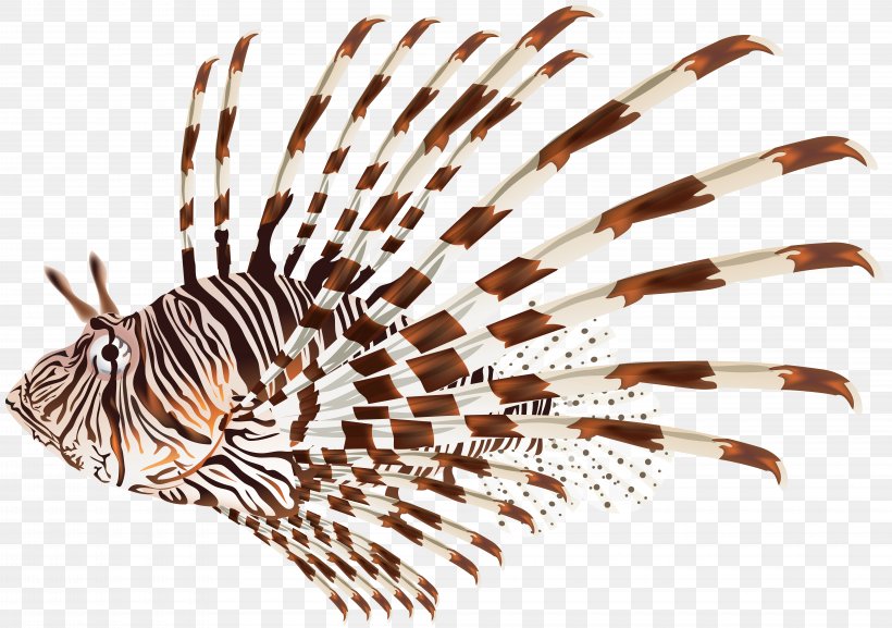 Lionfish Transparent Clip Art Image, PNG, 8000x5636px, Watercolor, Cartoon, Flower, Frame, Heart Download Free