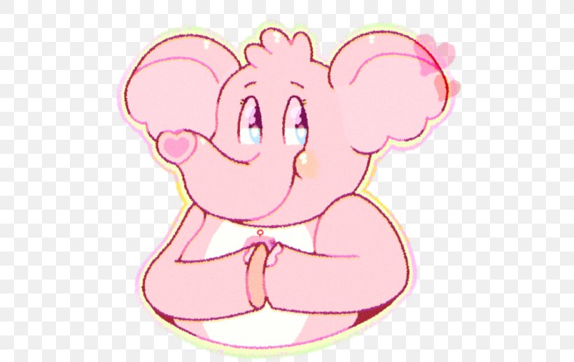 Lotsa Heart Elephant Mammal Eye Bear Treat Heart Pig, PNG, 500x518px, Watercolor, Cartoon, Flower, Frame, Heart Download Free