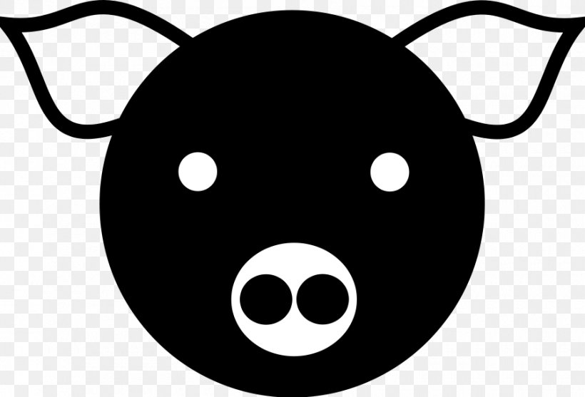 Domestic Pig Clip Art, PNG, 900x612px, Domestic Pig, Artwork, Black, Black And White, Carnivoran Download Free