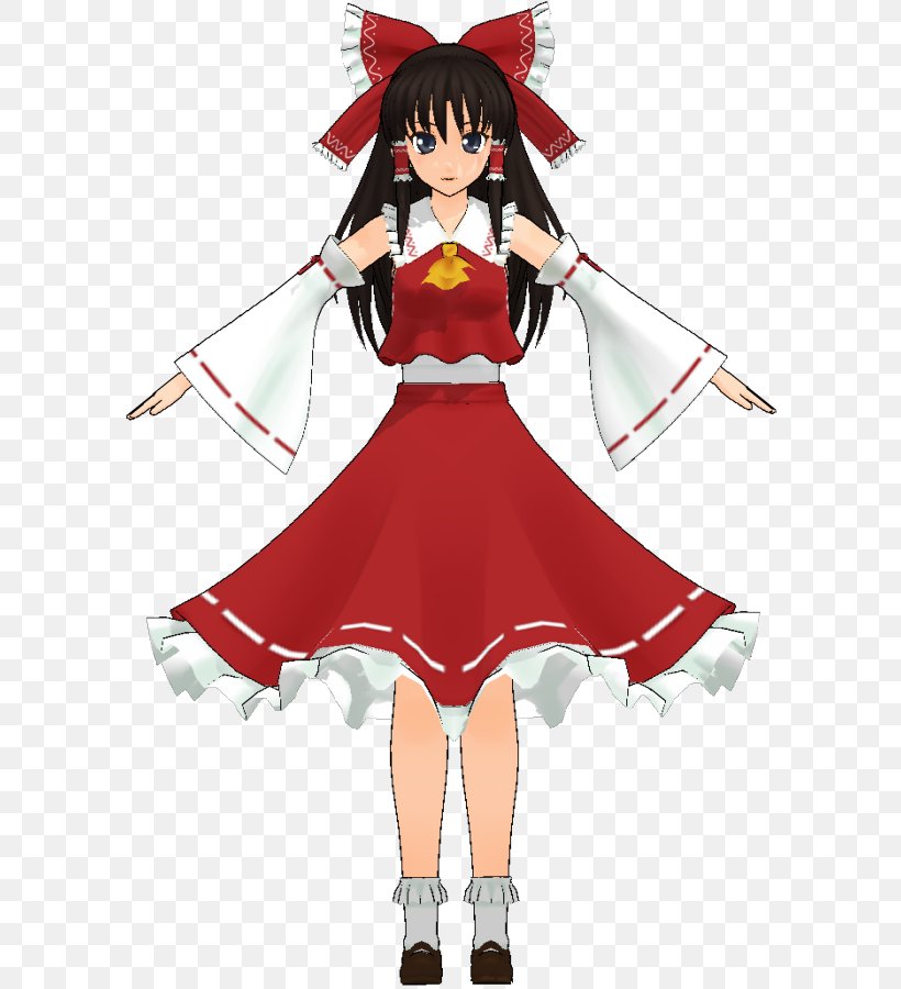 Reimu Hakurei MikuMikuDance Touhou Project Wikia Image, PNG, 700x900px, Watercolor, Cartoon, Flower, Frame, Heart Download Free