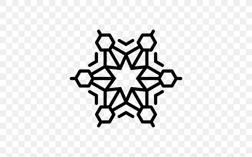 Snowflake Hexagon Shape, PNG, 512x512px, Snowflake, Area, Black, Black And White, Christmas Download Free