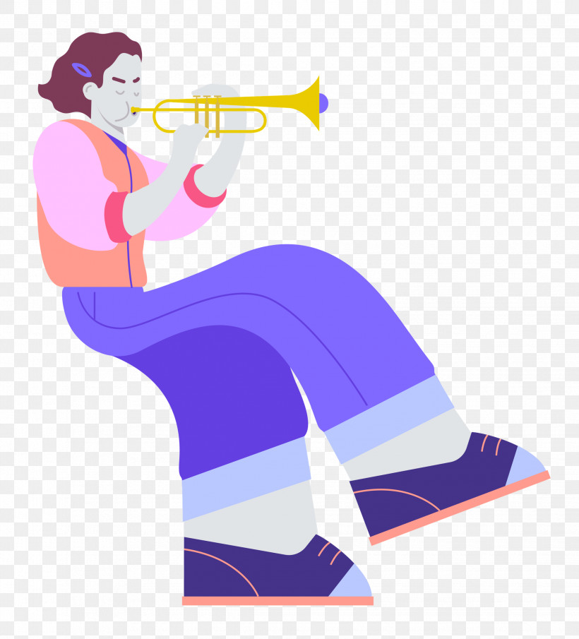 Playing The Trumpet Music, PNG, 2265x2500px, Music, Cartoon, Character, Clothing, Joint Download Free