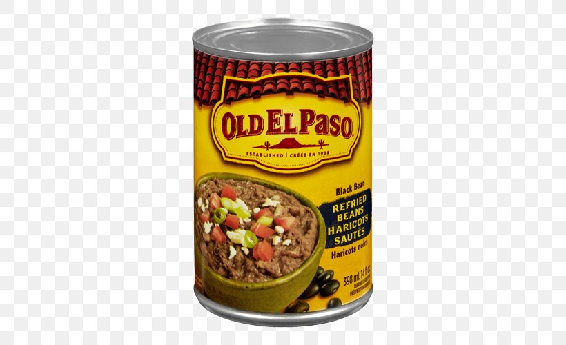 Old El Paso Refried Beans Traditional Taco Old El Paso Refried Beans Traditional Old El Paso Fat Free Refried Beans, PNG, 500x500px, Refried Beans, Bean, Common Bean, Condiment, Convenience Food Download Free