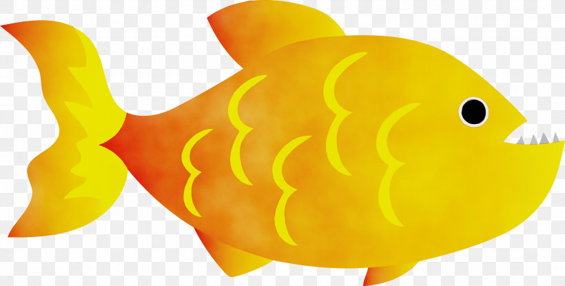 Yellow Fish Biology Science, PNG, 3000x1519px, Watercolor, Biology, Fish, Paint, Science Download Free