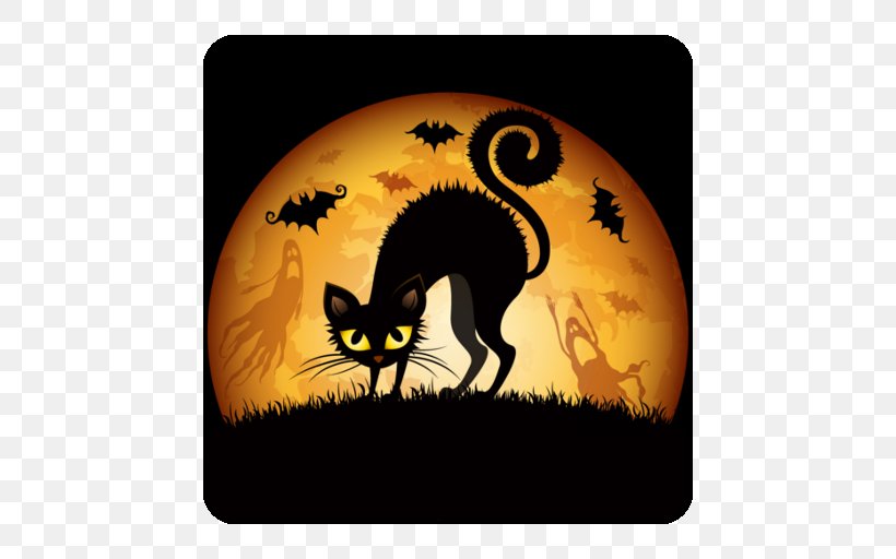 Halloween Desktop Wallpaper Cat Wallpapers, PNG, 512x512px, 4k Resolution, Halloween, Black Cat, Carnivoran, Cat Download Free
