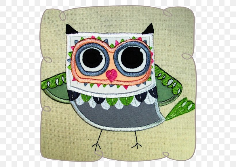 Owl Machine Embroidery Design Felt, PNG, 580x580px, Owl, Bird, Bird Of Prey, Cartoon, Embroidery Download Free