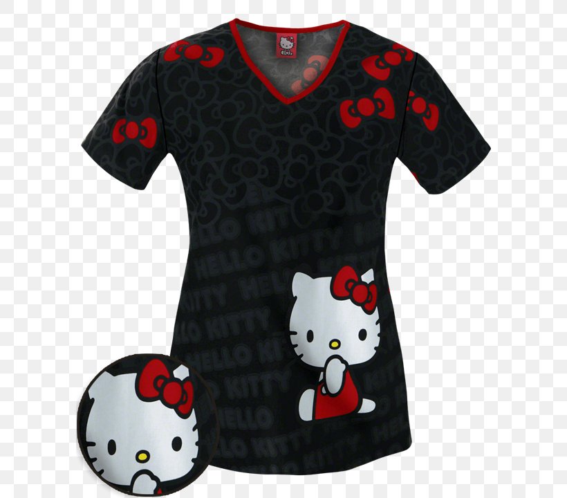 T-shirt Hello Kitty Jersey Uniform Scrubs, PNG, 600x720px, Tshirt, Black, Blouse, Brand, Clothing Download Free