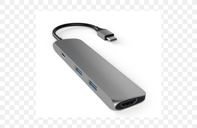 MacBook Pro Laptop USB-C Satechi Type-C Multi-Port Adapter, PNG, 535x535px, Macbook Pro, Adapter, Cable, Computer Port, Electrical Cable Download Free