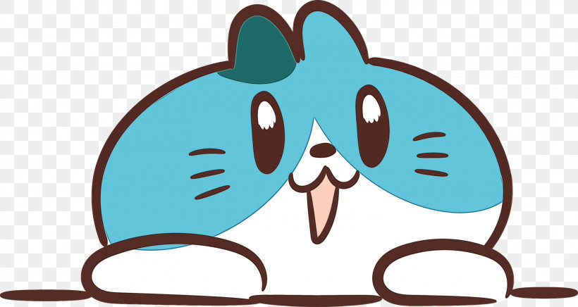 Snout Cartoon Beak Eyewear Teal, PNG, 3000x1598px, Cat Cartoon, Beak, Cartoon, Cute Cat, Eyewear Download Free