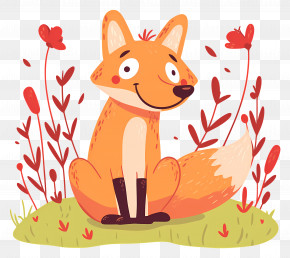 Cute Fox - Cute Fox Illustration PNG