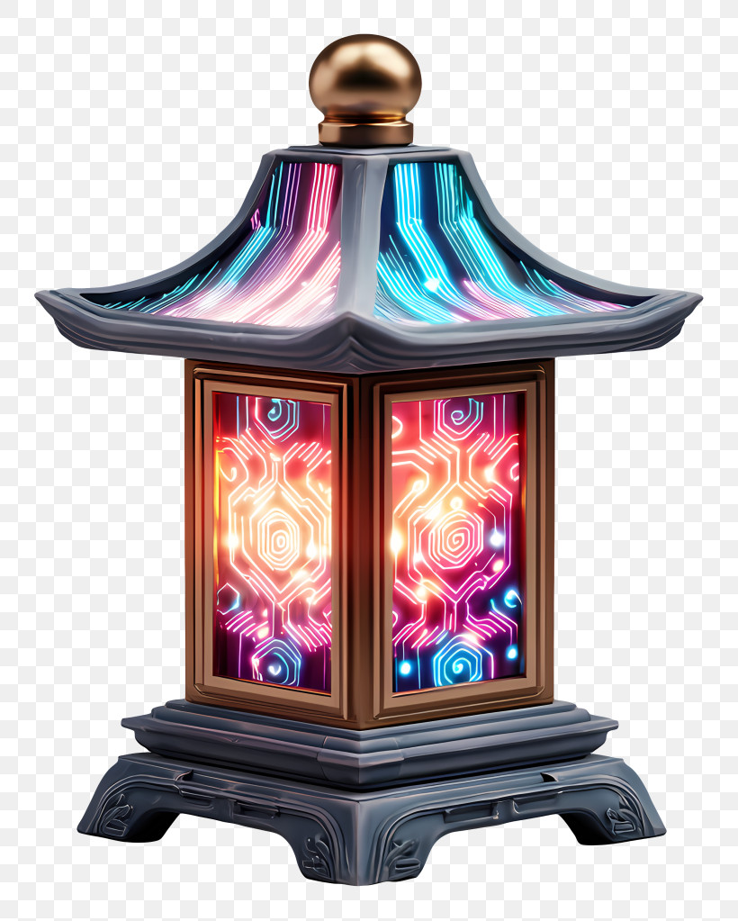 Cyberpunk Lantern - Colorful Decorative Lantern PNG