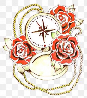 Cut Flowers Clock - Old School Rose PNG