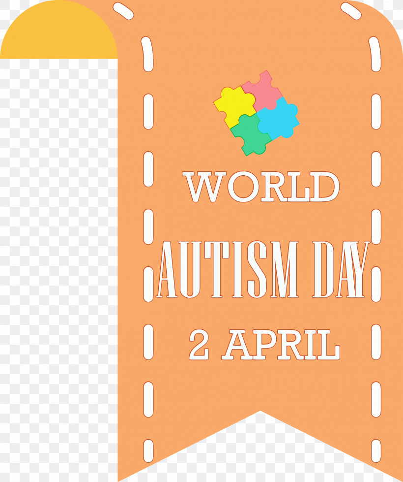 Orange, PNG, 2511x3000px, Autism Day, Autism Awareness Day, Line, Orange, Paint Download Free