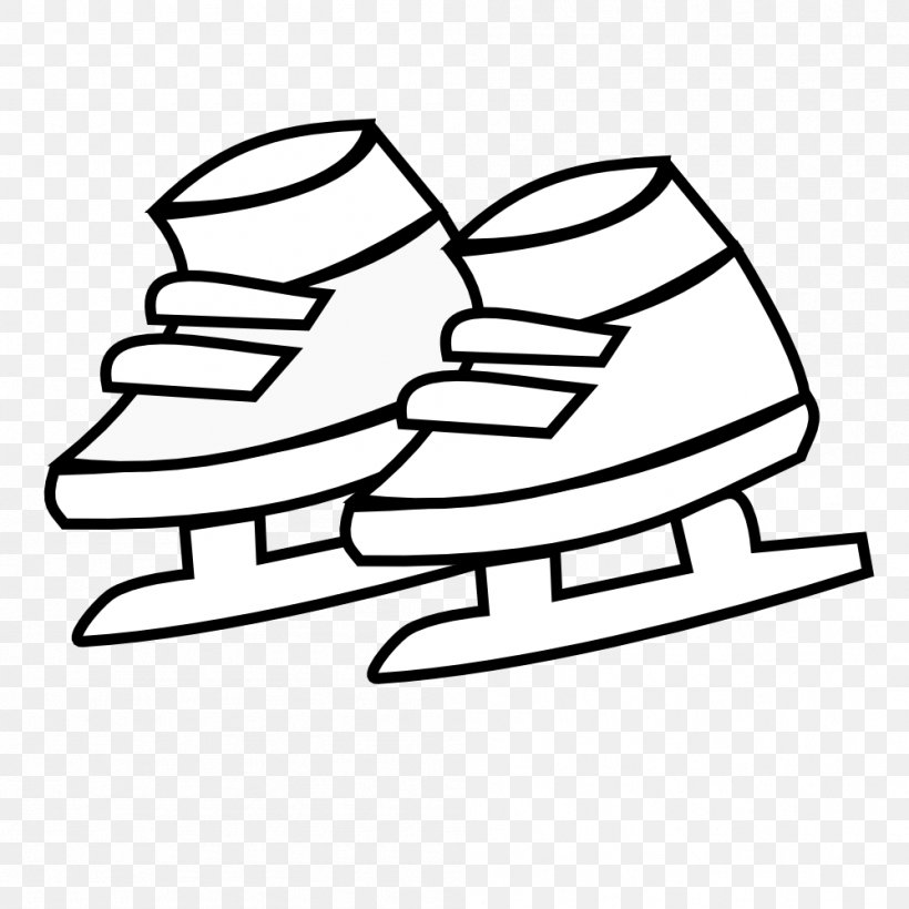 Ice Skate Ice Skating Black And White Clip Art, PNG, 999x999px, Ice Skate, Area, Art, Artwork, Black And White Download Free