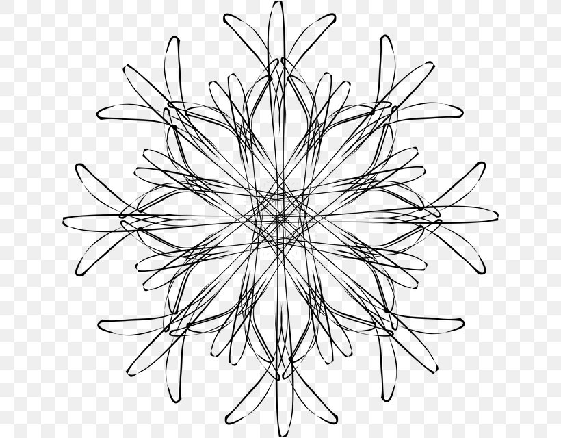 Vector Graphics Snowflake Image Stencil Stock Photography, PNG, 640x640px, Snowflake, Coloring Book, Line Art, Plant, Royaltyfree Download Free