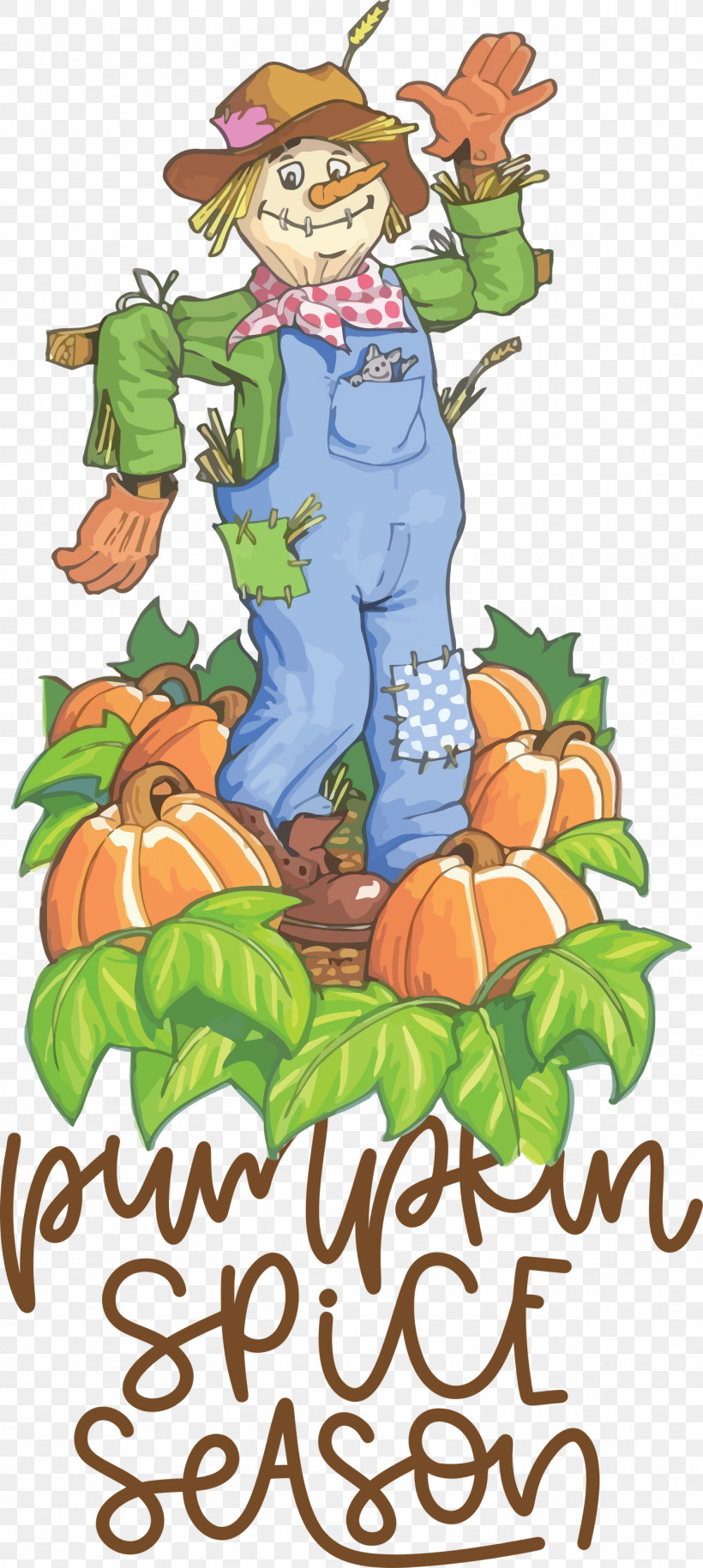 Autumn Pumpkin Spice Season Pumpkin, PNG, 1344x3000px, Autumn, Cartoon, Drawing, Pumpkin, Scarecrow Download Free