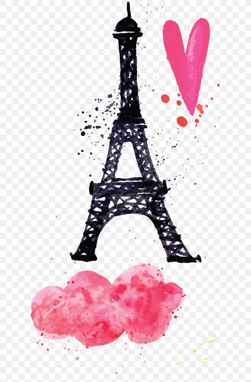 Eiffel Tower Watercolor Painting Euclidean Vector Download, PNG, 621x1248px, Eiffel Tower, Building, France, Heart, Love Download Free