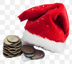 Money - Santa Hat With Coins PNG