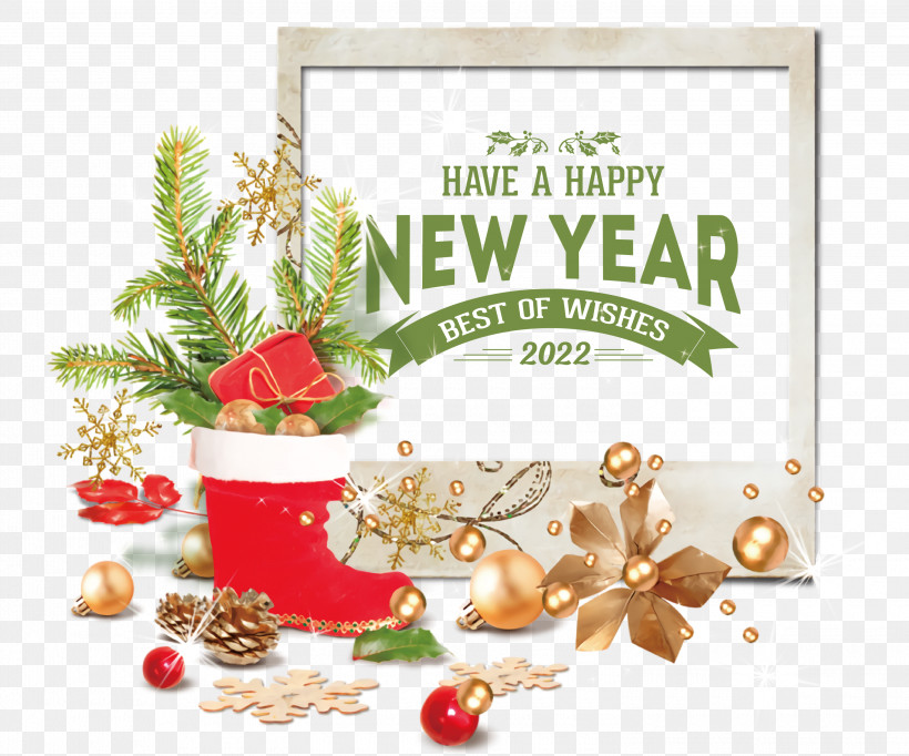 Happy New Year 2022 2022 New Year 2022, PNG, 3000x2497px, Tshirt, Bauble, Birthday, Christmas Day, Gift Download Free