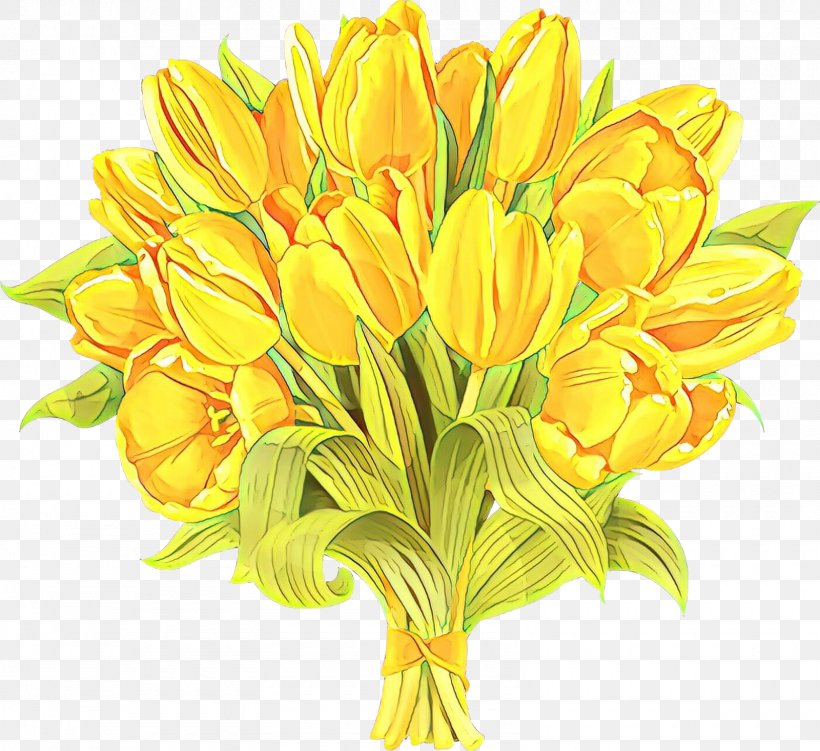 Flower Yellow Cut Flowers Plant Tulip, PNG, 1600x1466px, Cartoon, Bouquet, Cut Flowers, Flower, Petal Download Free