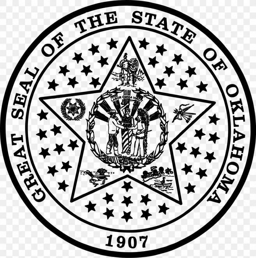 Seal Of Oklahoma Page Great Seal Of The United States, PNG, 978x986px, Oklahoma, Area, Art, Black And White, Brand Download Free