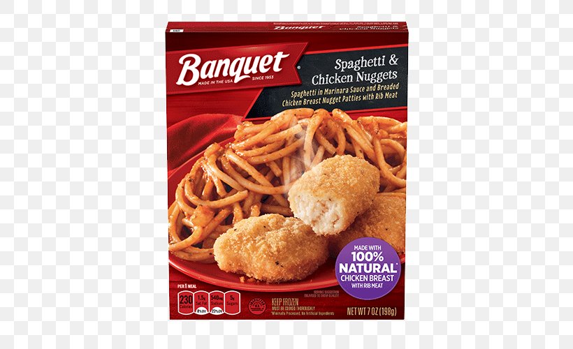 Chicken Nugget McDonald's Chicken McNuggets Pasta Spaghetti With Meatballs, PNG, 500x500px, Chicken Nugget, American Food, Banquet Foods, Chicken, Convenience Food Download Free
