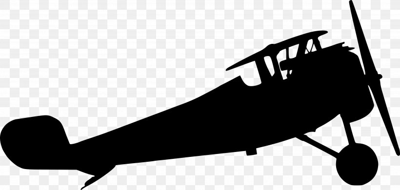 Rotorcraft Clip Art Airplane Black & White, PNG, 3752x1789px, Rotorcraft, Aircraft, Airplane, Aviation, Biplane Download Free