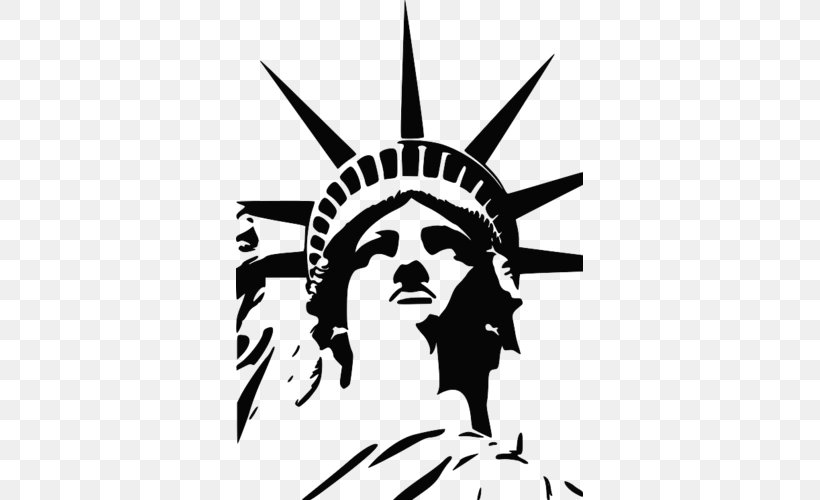 Statue Of Liberty Silhouette Clip Art, PNG, 500x500px, Statue Of Liberty, Art, Artwork, Black And White, Brand Download Free
