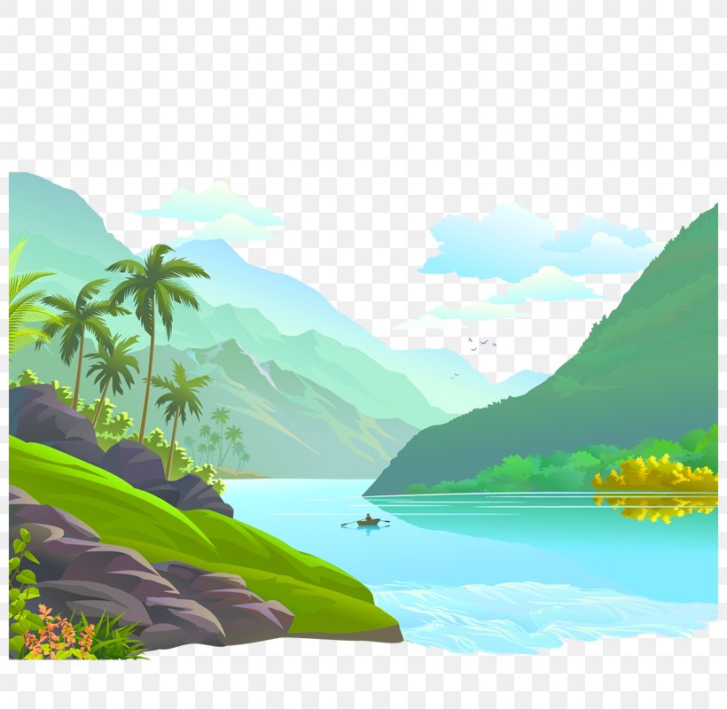 Vector Graphics Stock Illustration Image River, PNG, 800x800px, River, Animation, Body Of Water, Green, Hill Download Free