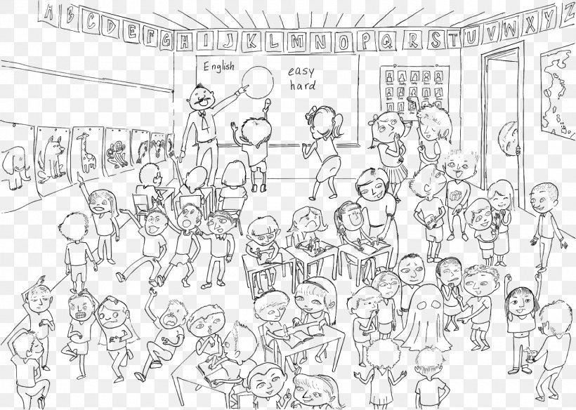 Classroom School Teacher Student Lesson, PNG, 1600x1141px, Classroom, Area, Artwork, Black And White, Cartoon Download Free