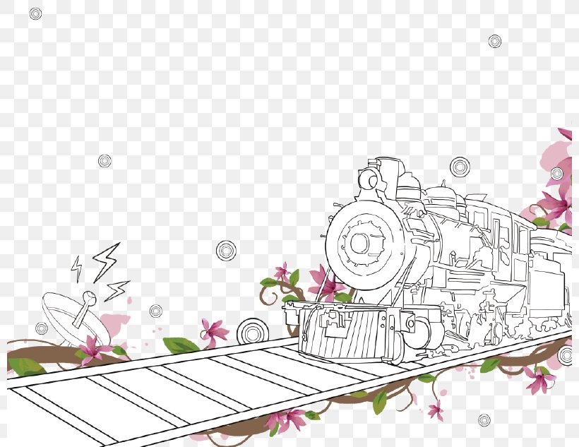 Train Touchscreen Illustration Image Smartphone, PNG, 800x633px, Train, Area, Art, Border, Branch Download Free