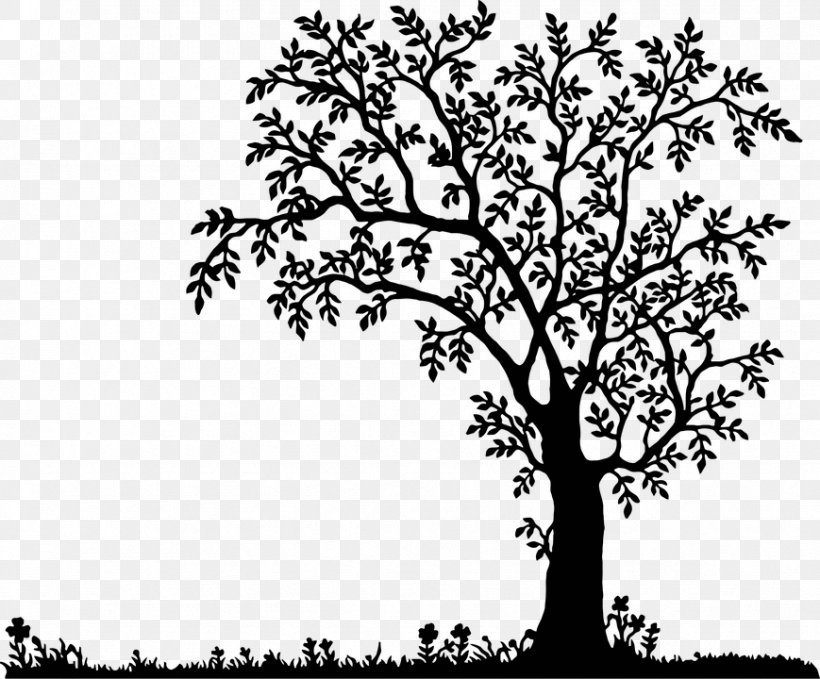 Vector Graphics Silhouette Clip Art Line Art, PNG, 869x720px, Silhouette, Art, Blackandwhite, Botany, Branch Download Free