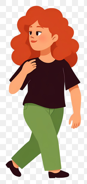Woman Doing Hiking - Walking Person With Red Hair PNG
